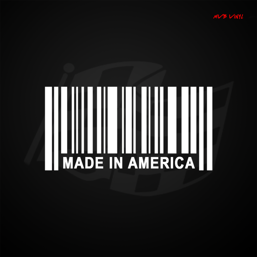 Made In America Barcode UPC Vinyl Decal Sticker | Stance Tuner Bar Code ...