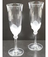 (2) Cristal D&#39;Arques Durand Florence Fluted Champagne Glasses Set Froste... - $43.23