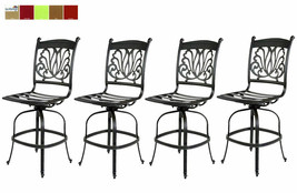 Outdoor Bar Stools Set of 6 Swivels Seat Cast Aluminum Patio Furniture Sunbrella image 2