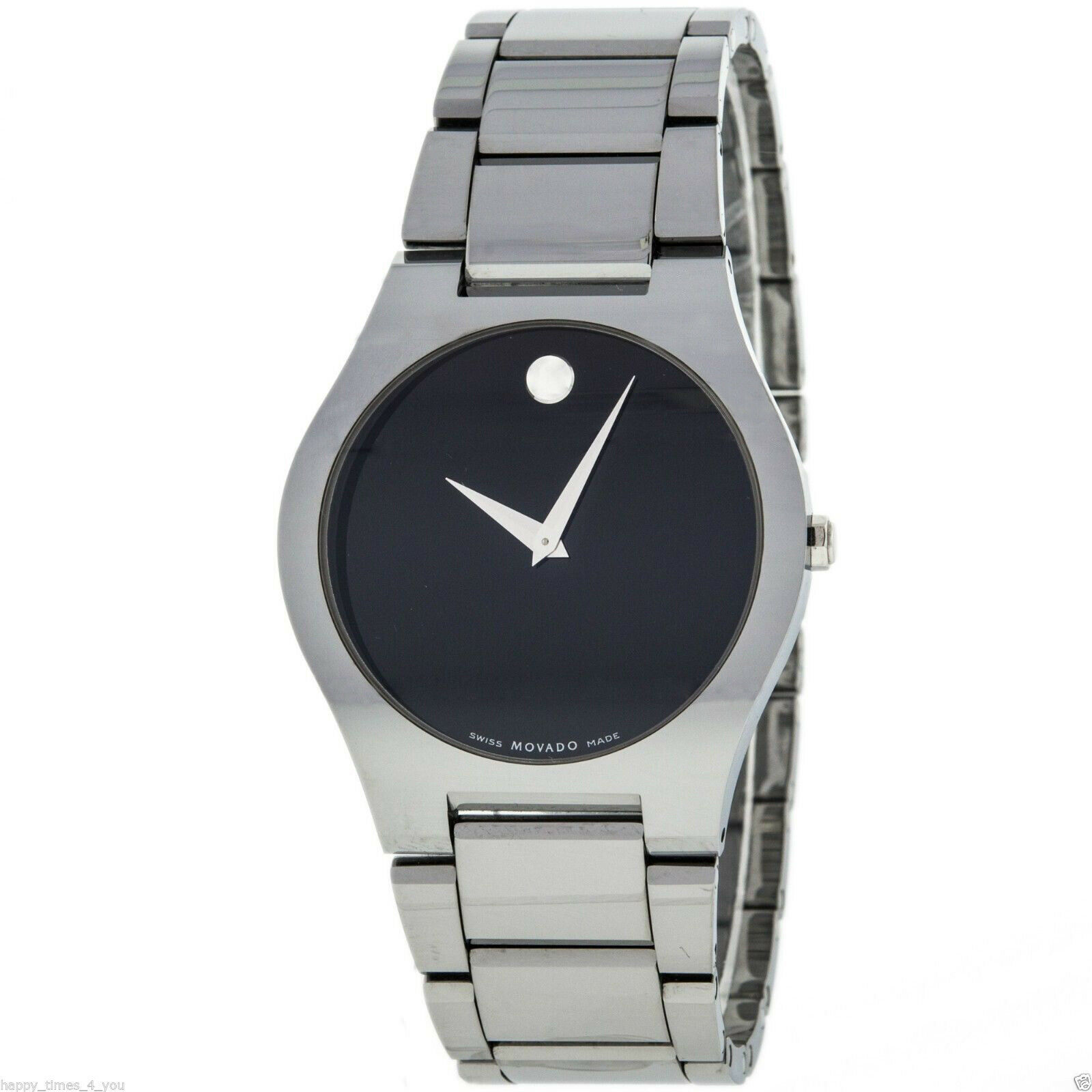 Movado Fiero TungstenCarbide Black Dial Quartz Men's Watch 605619