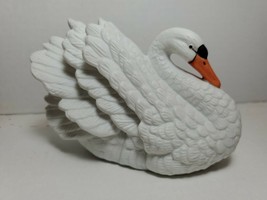 Royal Heritage Swan Figurine Ceramic Bisque Made In Thailand - $21.61