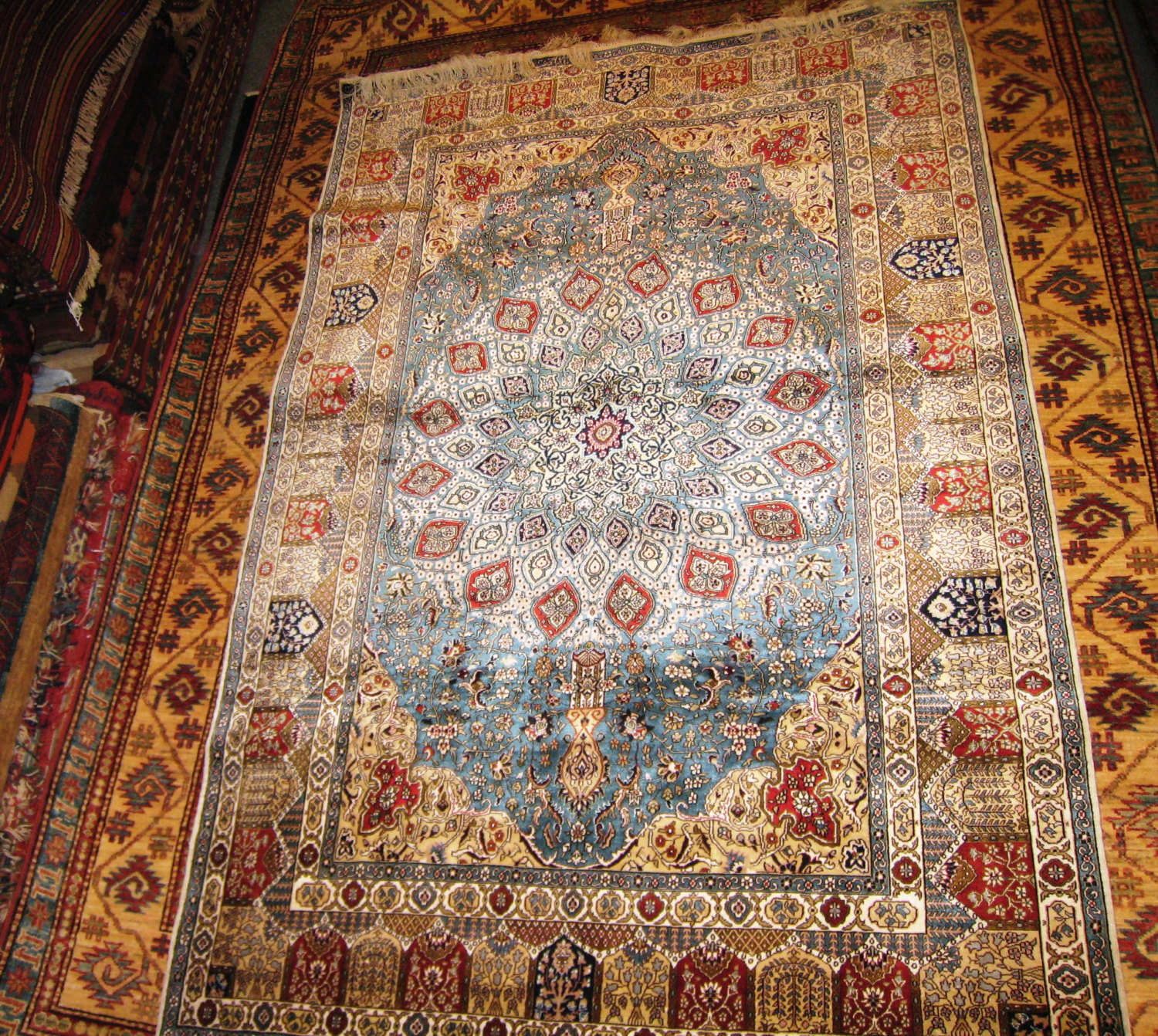 PERSIAN ORIENTAL CARPET rug genuine iran iranian persia qom 4x6 hand