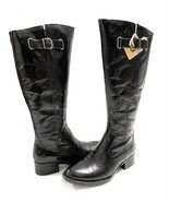 New Born Women&#39;s Cort Leather Riding Tall Boots Black Variety Sizes - $144.49
