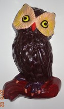 Vintage Owl hand painted Brown 70&#39; Style Sitting on Branch Wall Hanging - $29.99