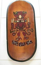 AFRICA Hand Carved Painted TRAY Plate WALL ART Signed J COUMRT 23&quot;X10.5&quot;... - $59.95