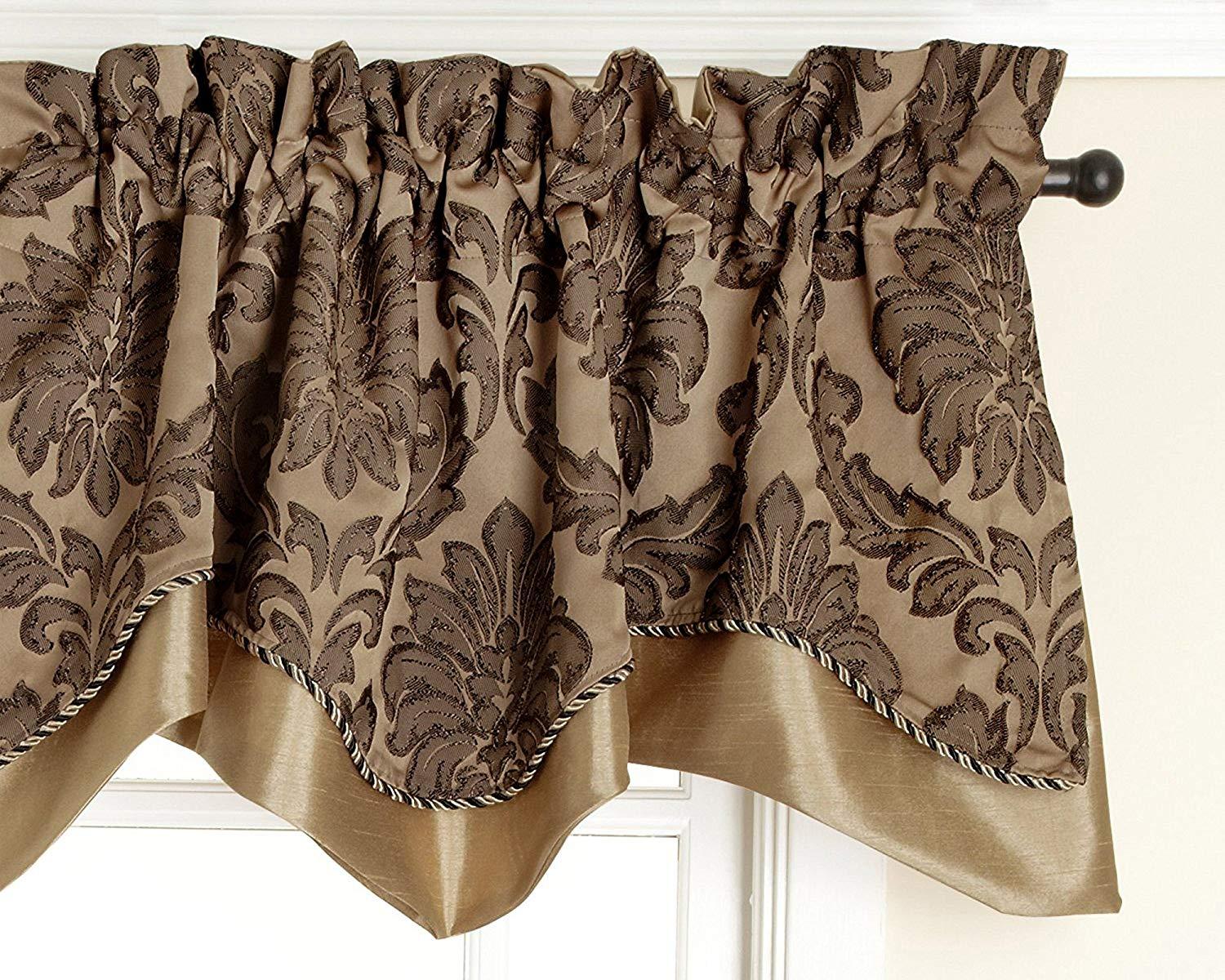 Renaissance Home Fashion Darby Layered Scalloped Valance with Cording