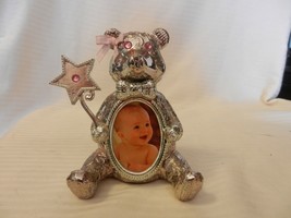 Silver Tone Metal Teddy Bear Baby Picture Frame Holder from Things Remem... - $44.55