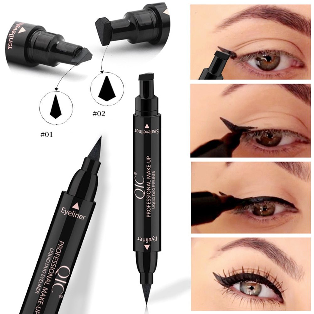 1pc Double Headed Seal Black Eyeliner Triangle Seal Eyeliner Stamp