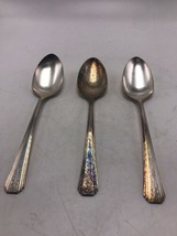 Oneida CLARION Community Serving Spoons 3pc Lot Set Art Deco Par Plate F... - $17.41