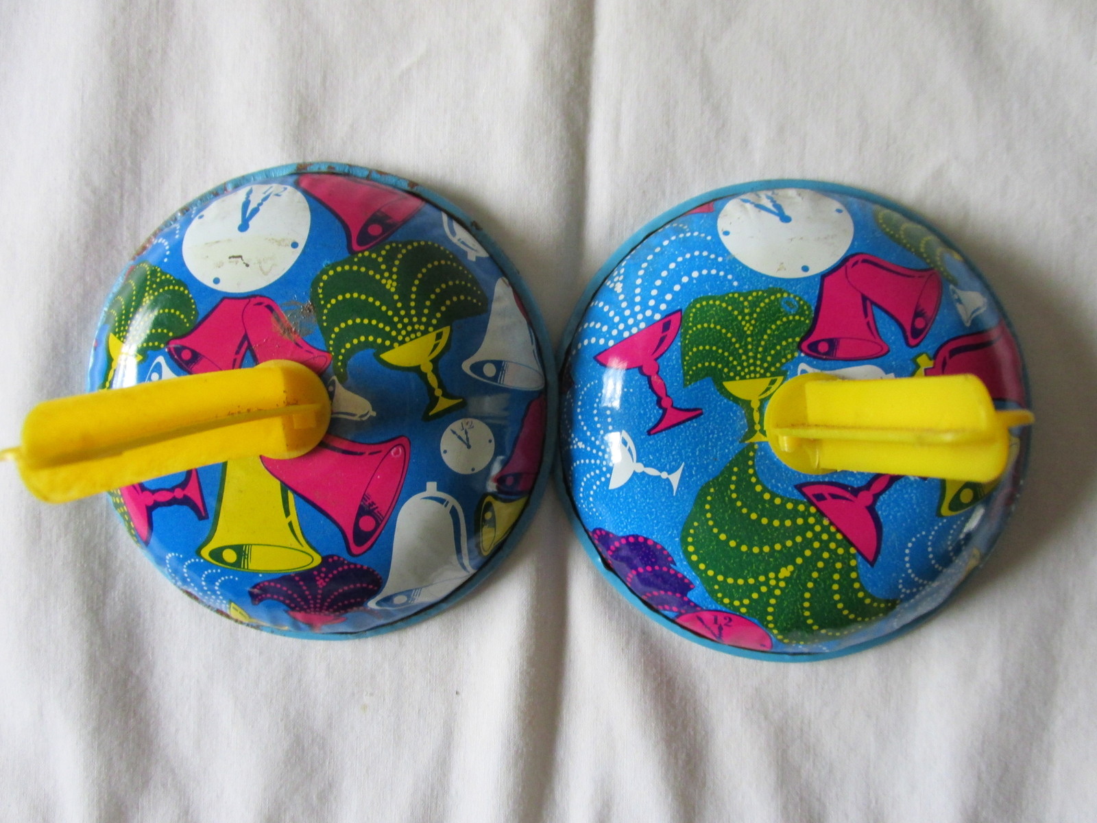 Vintage Tin Lithographed New Year's Eve Noisemakers, Cranks & Clangers