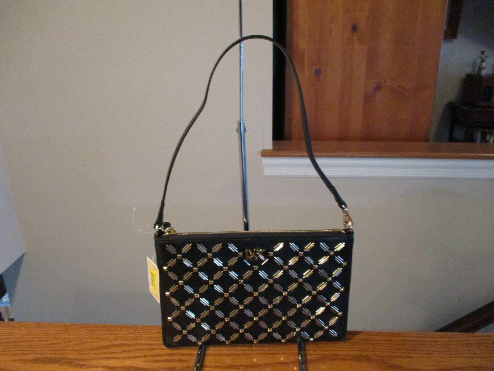michael kors black studded wristlet