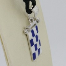 SOLID 925 STERLING SILVER PENDANT WITH NAUTICAL FLAG, LETTER N, ENAMEL, CHARM image 2