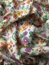 Rainbow Sherbet Vintage Hand Torn Fabric Ribbon Flowers - £2.94 GBP