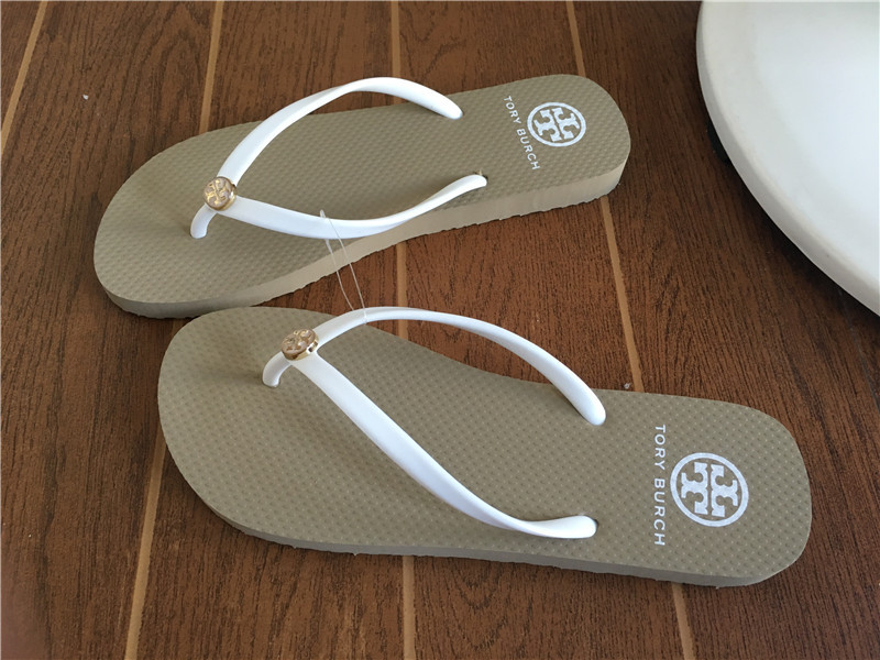 New Tory Burch 2019 Flip Flop Sale Summer Sandals Women White Beige ...