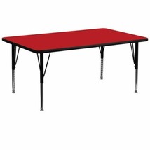 30''W x 72''L Rectangular Red HP Laminate Activity Table - Height Adjustable Sho - $411.42