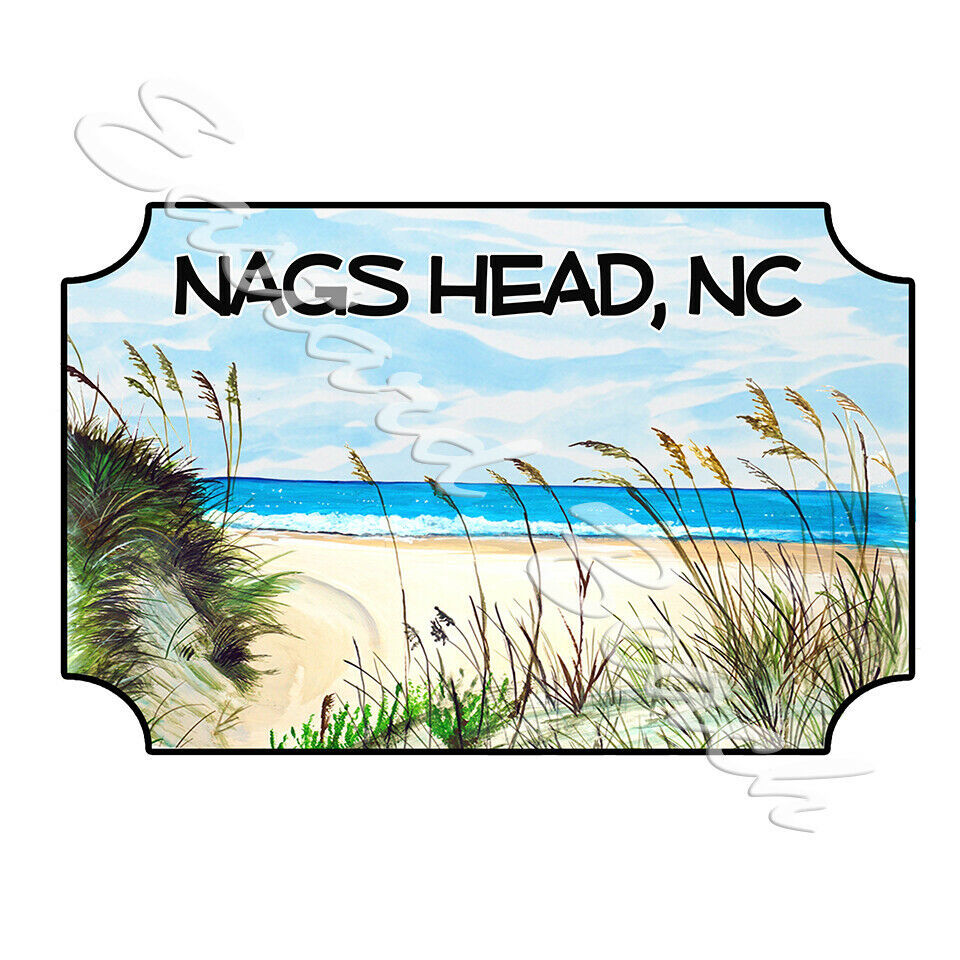 Nags Head NC OBX Beach Scene Vinyl Decal Car Truck RV Boat Cooler