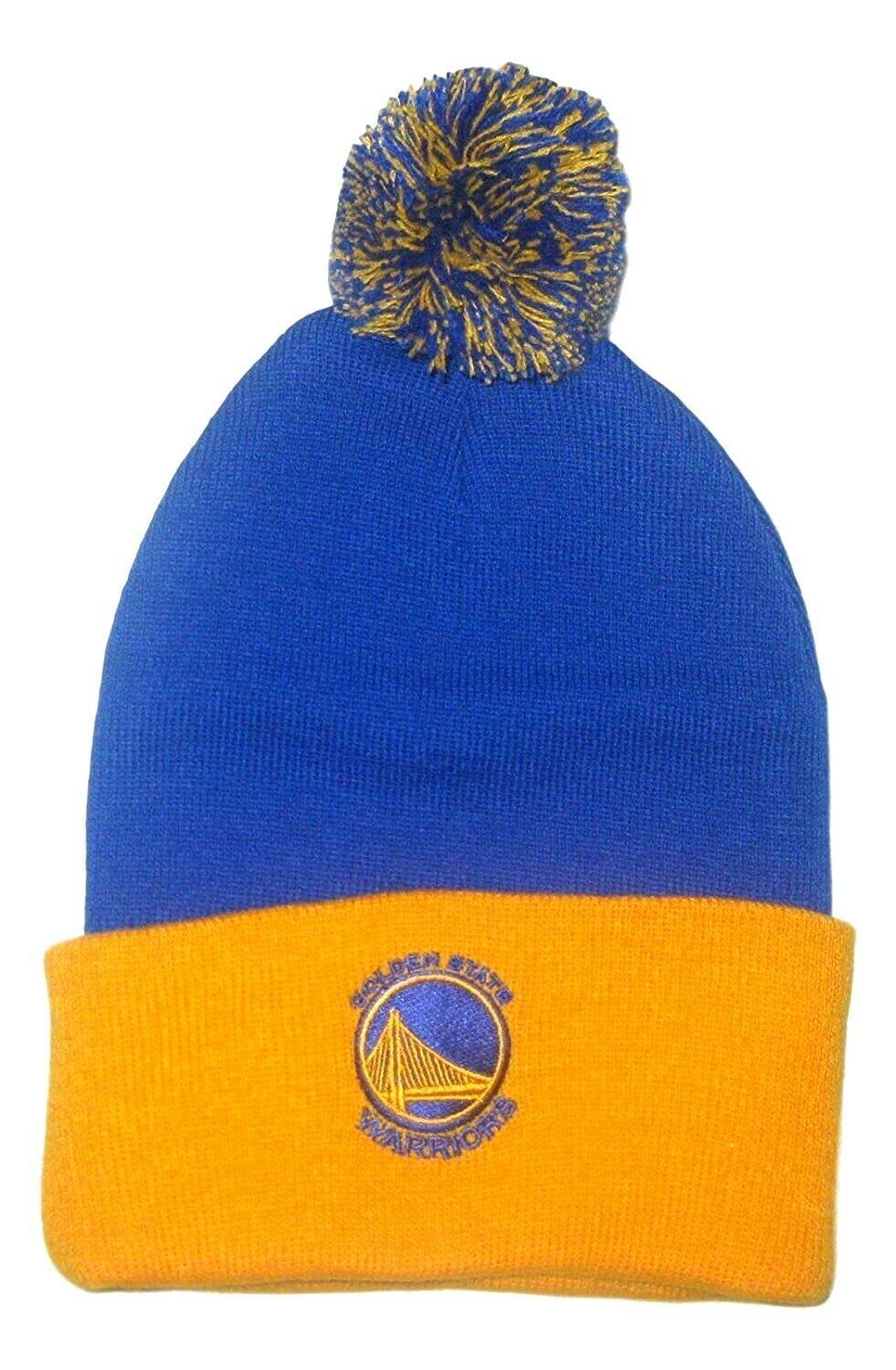 GGOLDEN STATE WARRIORS 2 TONE CUFFED KNIT BEANIE HAT SKI CAP NBA TOQUE