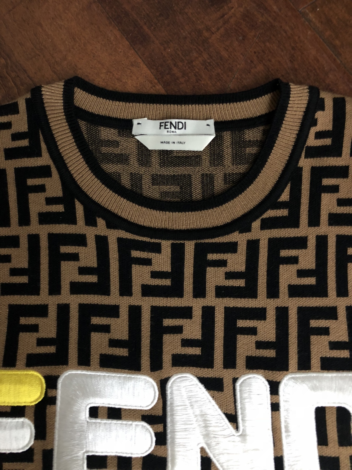 FENDI MANIA X Fila Collab women’s embroidered FF logo sweater pullover ...