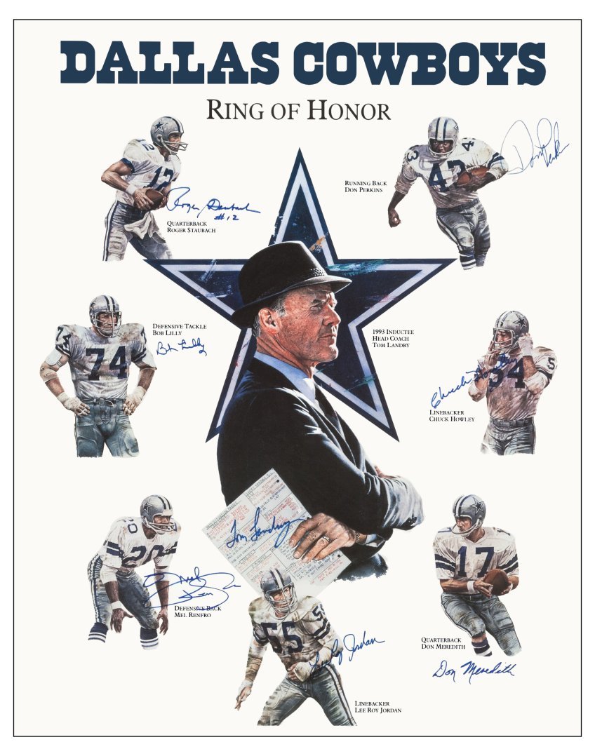 Dallas Cowboys Memorial Football Collectible "Ring Of Honor" StandUp