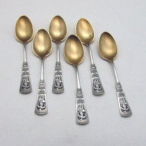 Fontainebleau 6 Demitasse Spoons Set Gorham Sterling Silver Mono M - $233.75