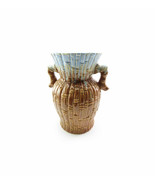 Tall Vintage Bamboo Sculptural Ceramic Vase Urn Studio Pottery Vase Urn ... - $48.90