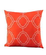 Orange Outdoor Throw Pillow Geometric 18&quot; x 18&quot; UV50 Sun Weather Resistant  - $38.60
