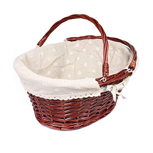 MEIEM Wicker Basket Gift Baskets Empty Oval Willow Woven Picnic Basket