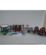 Plastic Canvas Dollhouse Furniture Living Room Set &amp; More Very Good Cond... - $39.99