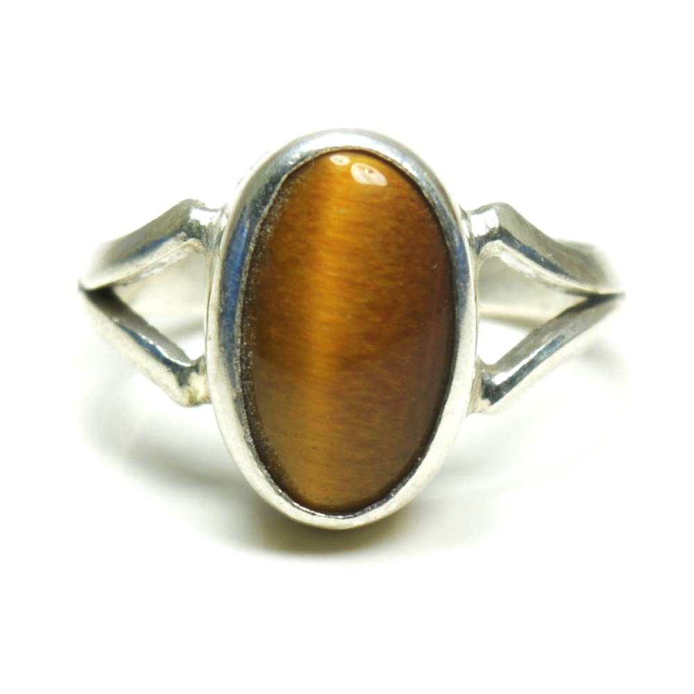 Genuine Tiger Eye 925 Silver Ring 5 Carat Cut Chakra Healing ...