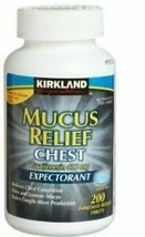 Kirkland Signature 333194 Mucus Relief Chest Expectorant - 200 Tablets - $12.41