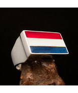 Perfectly crafted Sterling Silver Men&#39;s Dutch Flag Ring Holland Netherlands - $66.00