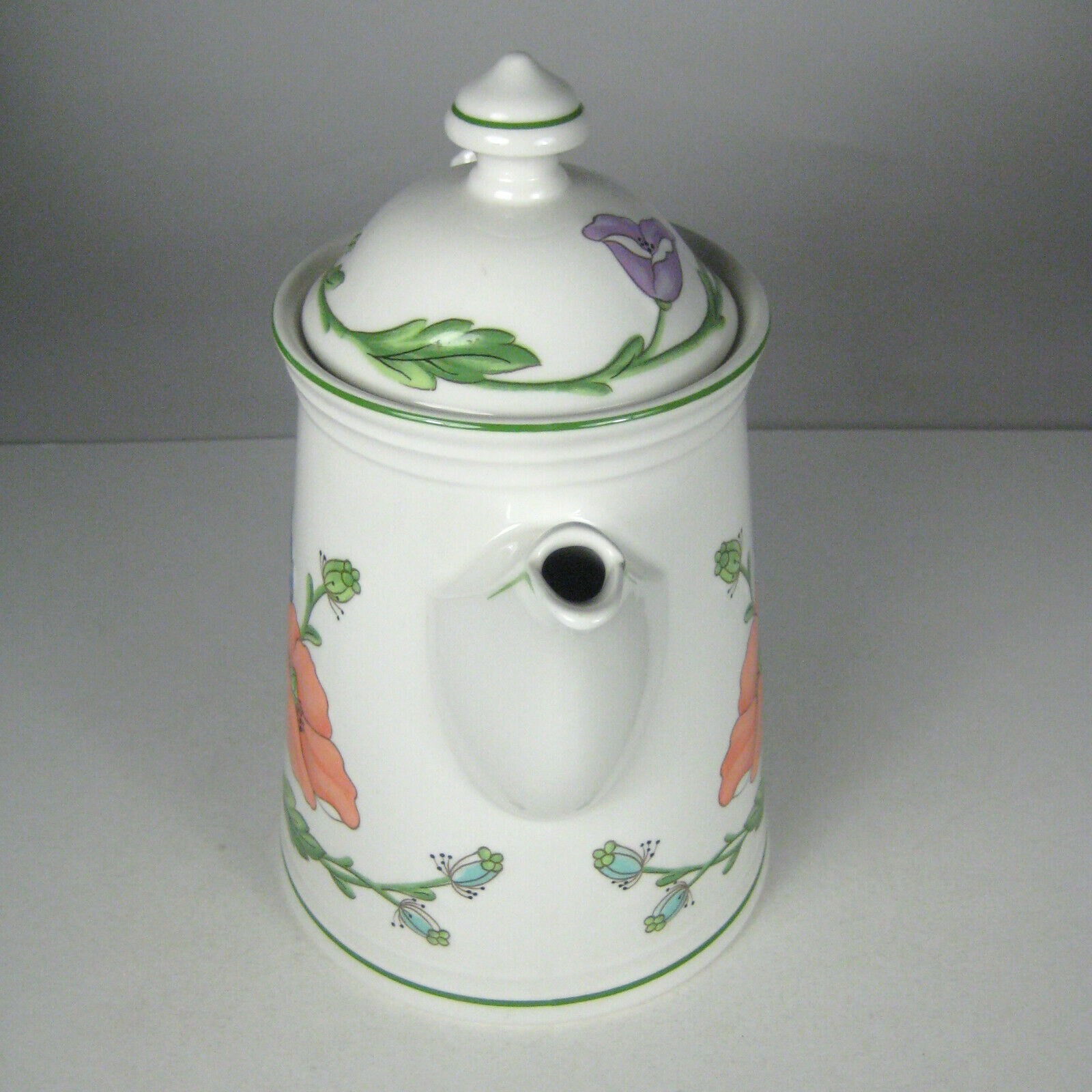 Villeroy Boch Amapola Teapot Poppies 1748 West Germany 8.5 Inch