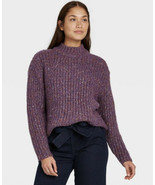 NWT Women&#39;s A New Day Purple Flecked Mock Turtleneck Pullover Sweater Sz... - $19.79