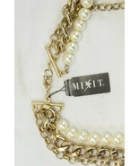 Mixit Layered Beaded Necklace Gold Tone Statement Multi Strand Bead w Tag - $14.69