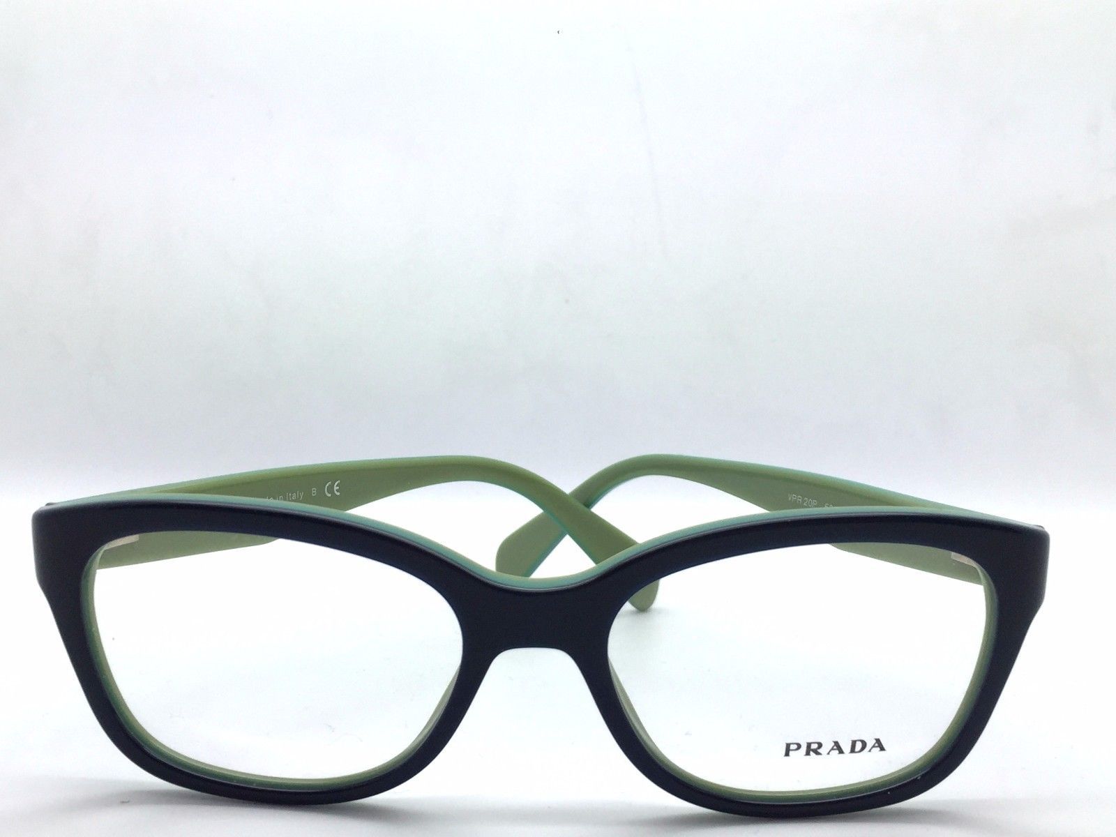 Used Prada Vpr 20p Color Oab 1o1 Blue Plastic Eyeglasses Frame Size
