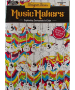 MUSIC MAKERS Kappa Adult Art Coloring Book Designer Series Instruments 2017 USA  - $8.00