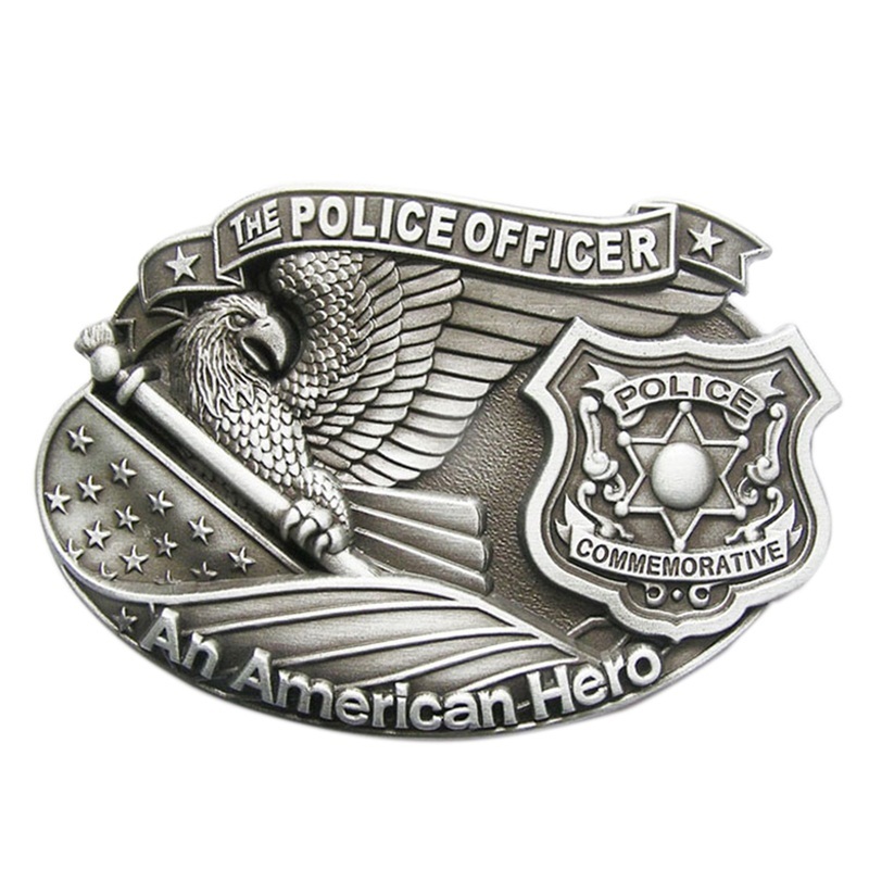 New Vintage Police Officer American Hero Belt Buckle Gurtelschnalle Boucle de ce