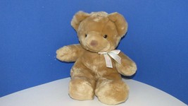Carters Tykes baby brown bear plush toy I'm so cuddly cute neck ribbon bow - $6.92