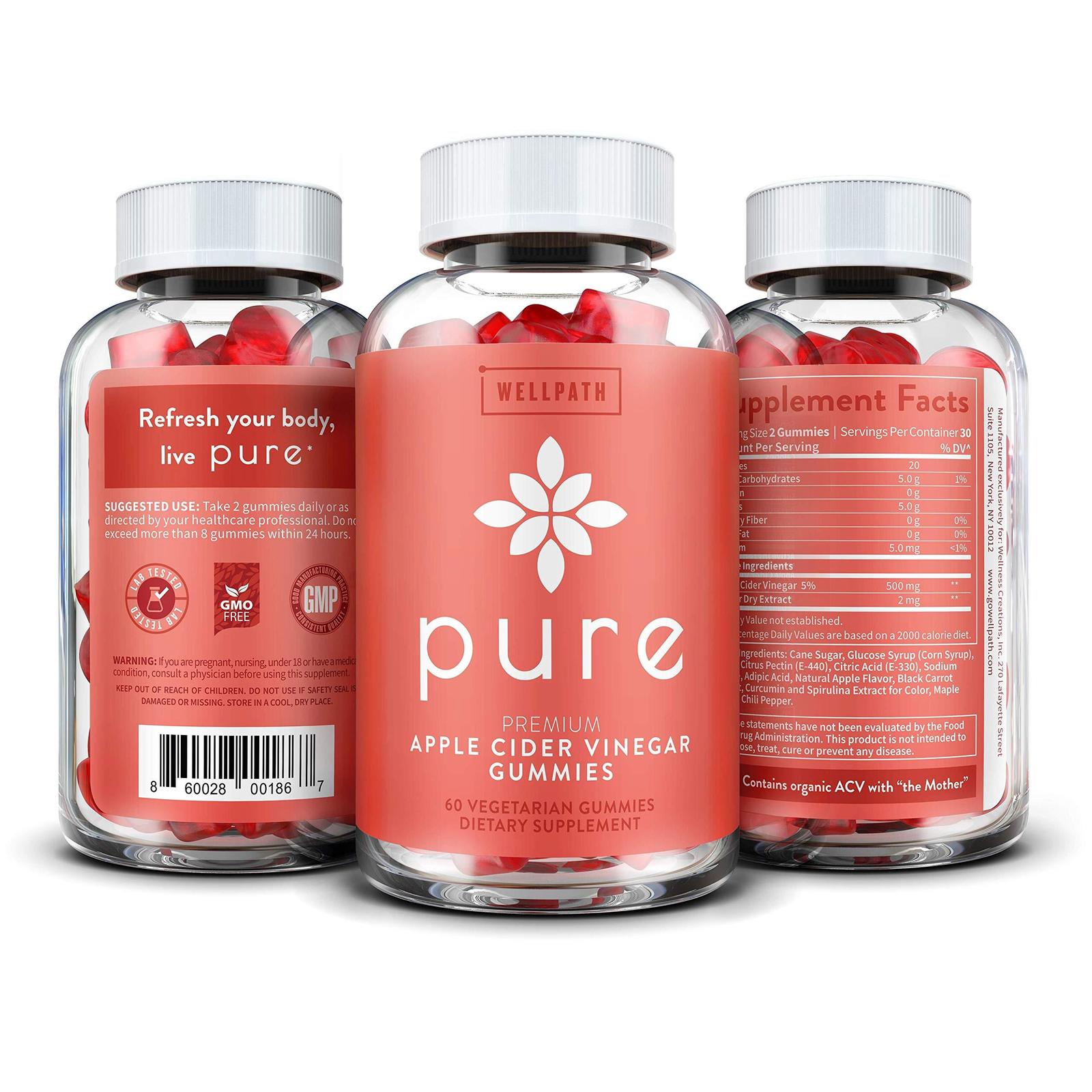 Pure Apple Cider Vinegar Gummies 60 capsules Other Vitamins & Supplements