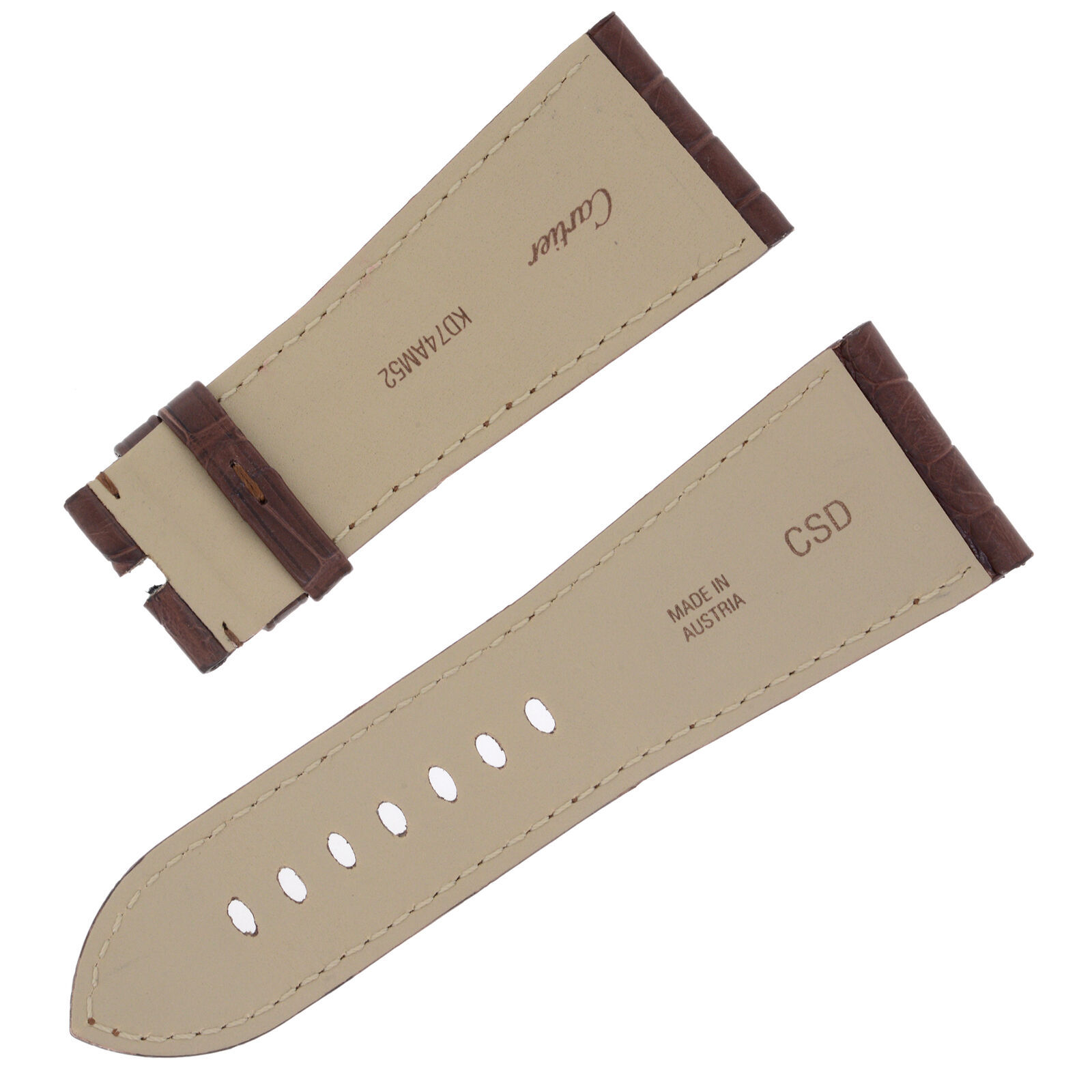 Cartier KD74AM52 29 22 mm Genuine Alligator Leather Brown Watch Band Watch Bands