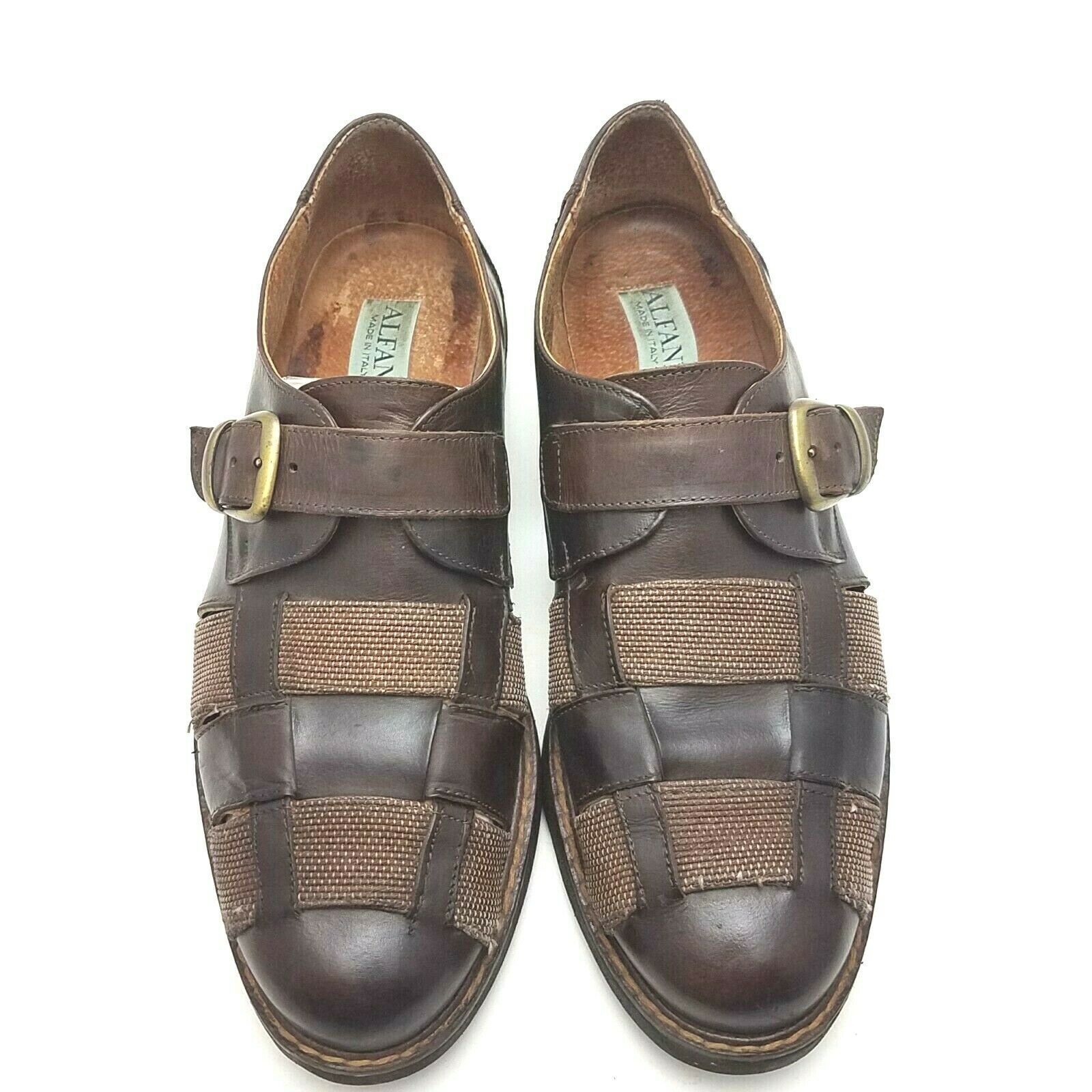 Alfani Leather Sandals Casual Buckle Shoes Mens Size 9 M Made In Italy Vintage - Sandals & Flip 
