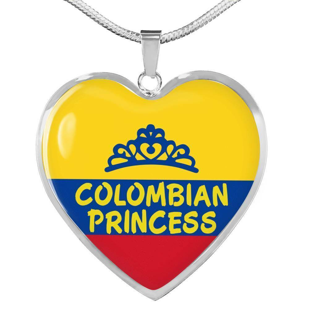 Colombia Princesa Collar Acero Inoxidable O 18k Oro Colgante Corazón 18-22 '