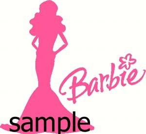 Barbie Doll Girl Silhouette Logo Car Window Laptop Vinyl Sticker Decal 5 INCH