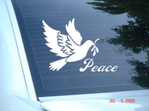 Christian Religious DOVE PEACE Car Wall Decal Sticker 5 INCH