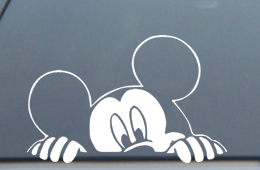 Disney Mickey Mouse Peeking Vinyl Decal Sticker 5L x 7W