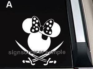 Disney Minnie Mouse Pirate Girl Wndow Car Laptop Vinyl Decal Sticker 5 INCH