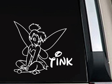 Disney Tinkerbell With Tink Lettering Vinyl Decal Sticker 5 INCH