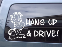 Garfield Hang Up & Drive! Car Window Laptop Vinyl Decal Sticker