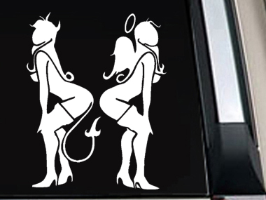 Sexy Angel Devil Girl Car Window Laptop Decal Vinyl Sticker 001
