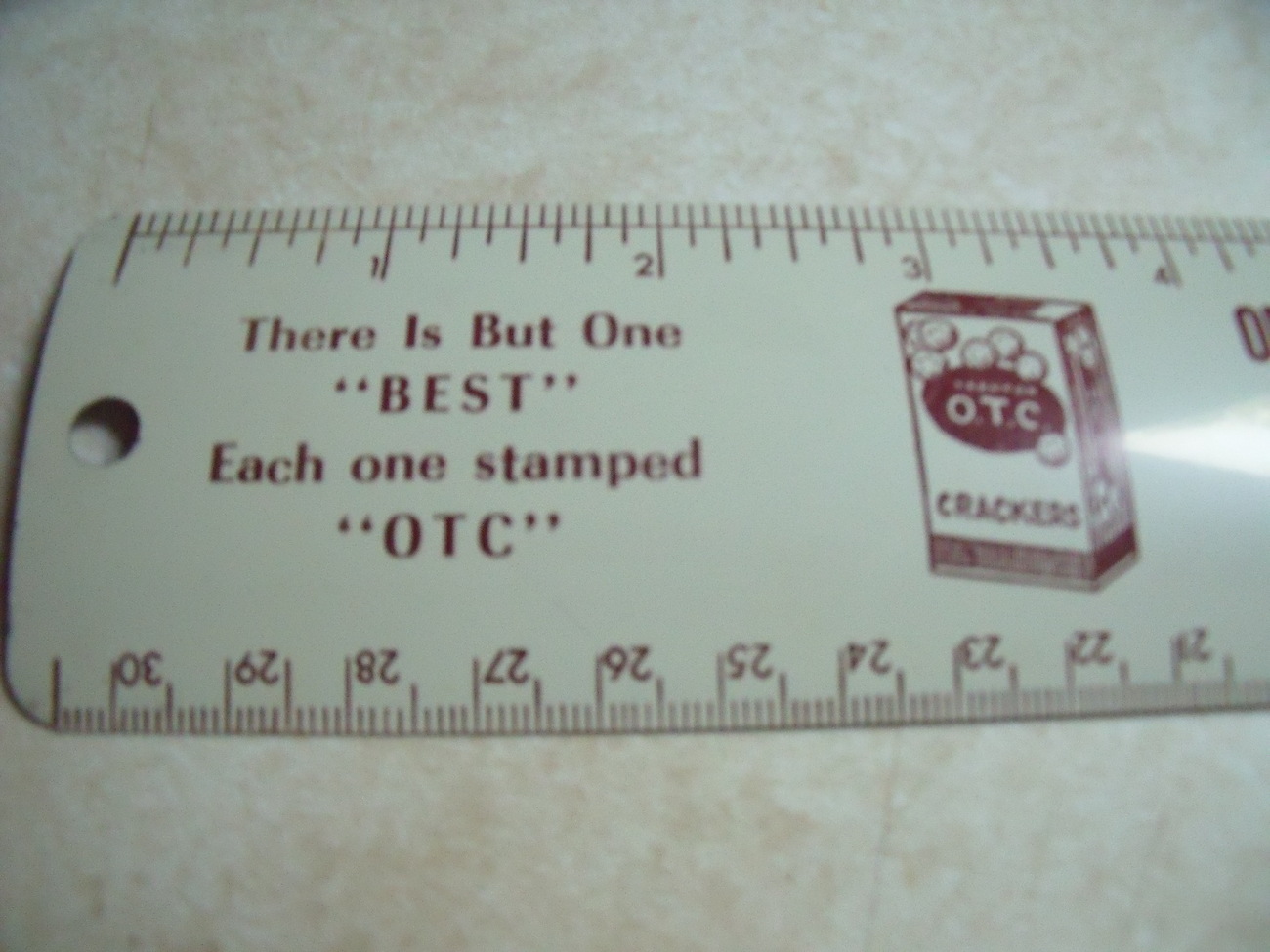 Trenton Cracker (OTC) Company (oyster soup cracker) Vintage Metal Ruler